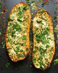 orange cheese mint garlic bread